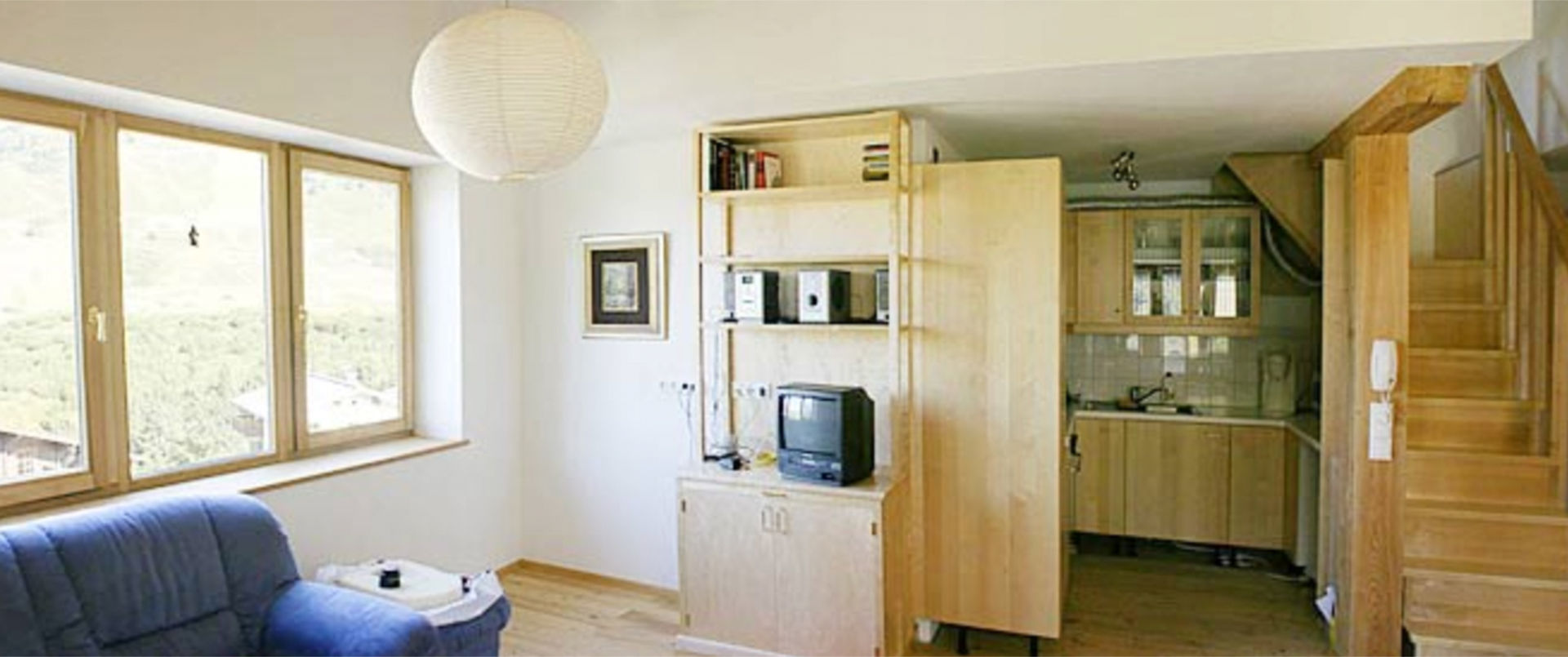 Ferienhaus Meilinger in Obertauern – Wohnung3 Wohnbereich mit Küche und Maisonetteaufgang